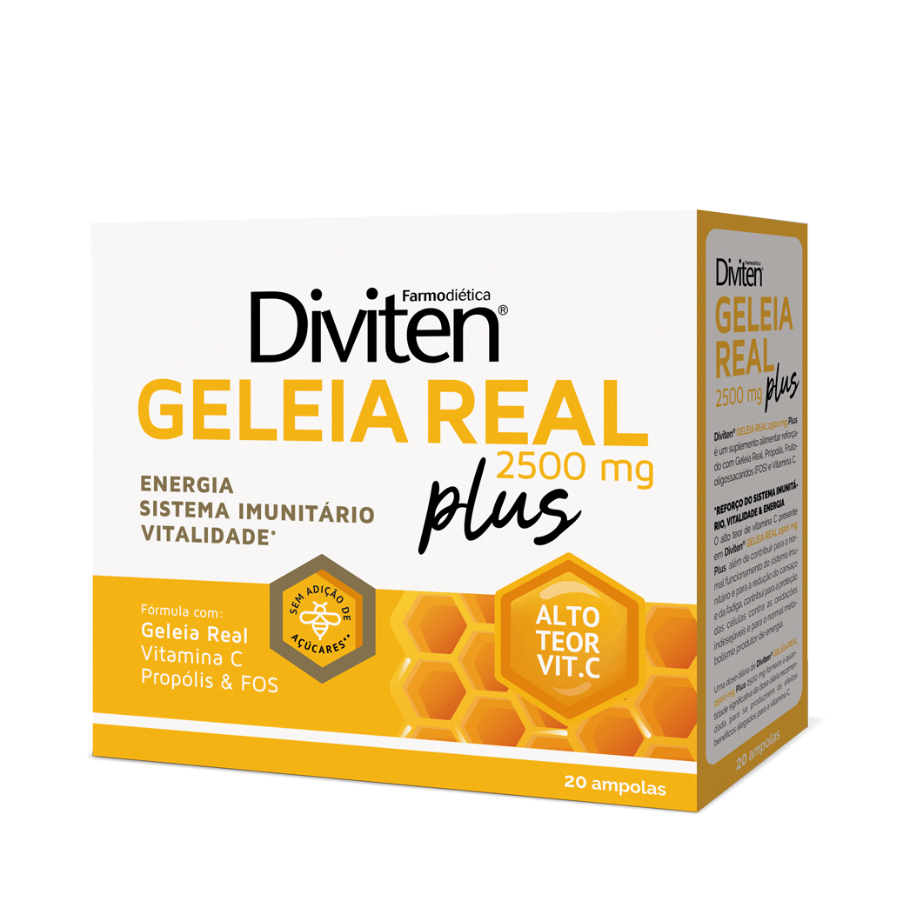 Diviten Geleia Real Plus 2500mg Ampolas x20