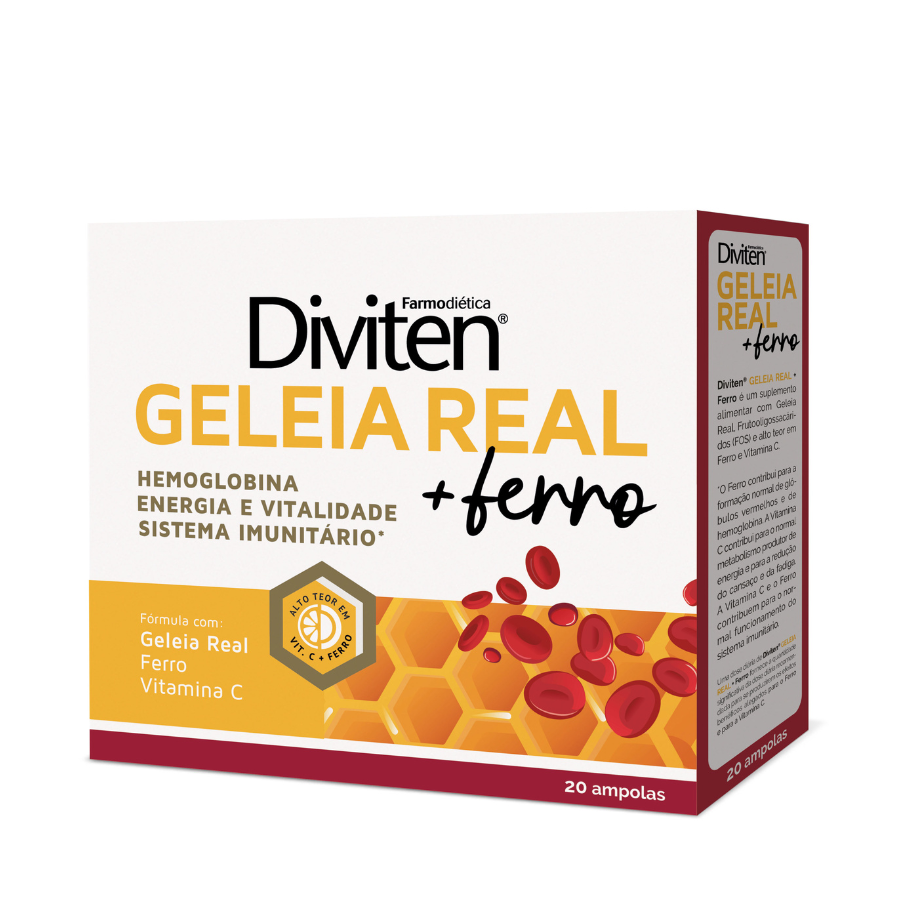Diviten Geleia Real + Ferro Ampolas x20
