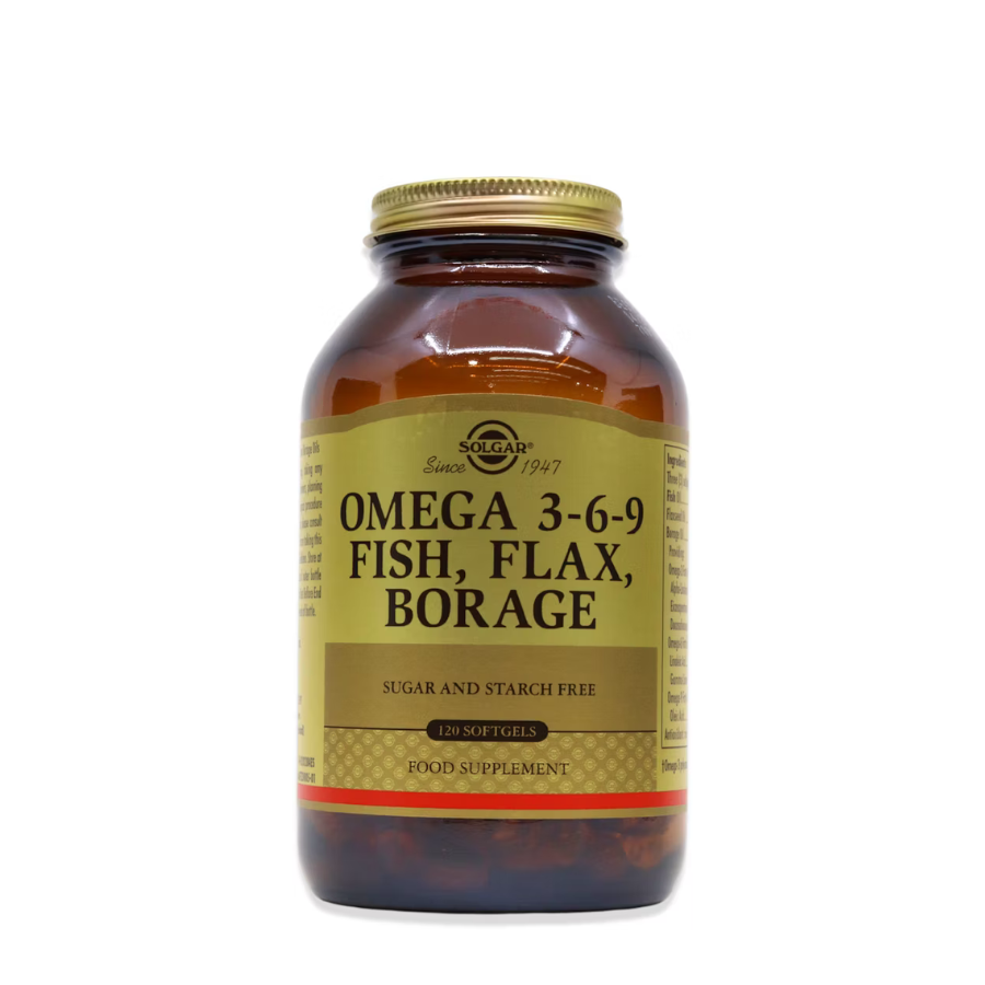 Cápsulas Solgar Omega 3-6-9 de pescado, lino y borraja x120