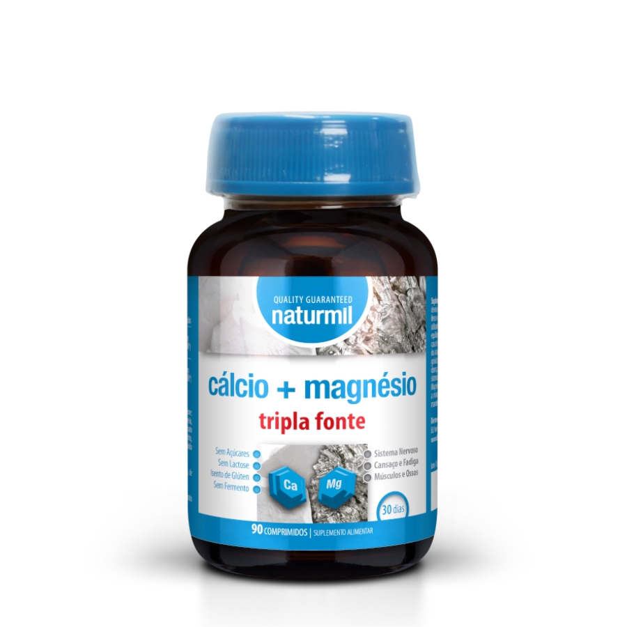 Naturmil Calcio + Magnésio Tripla Fonte Comprimidos 2x90