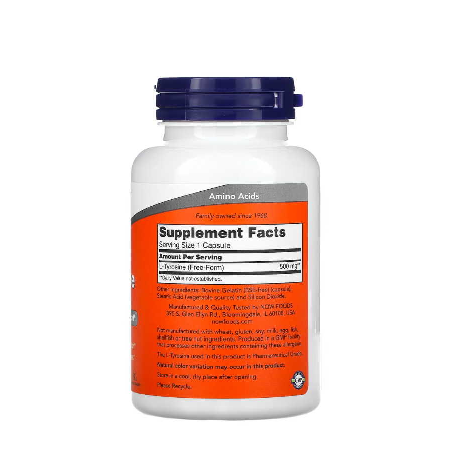Now L-Tirosina 500mg Cápsulas x120