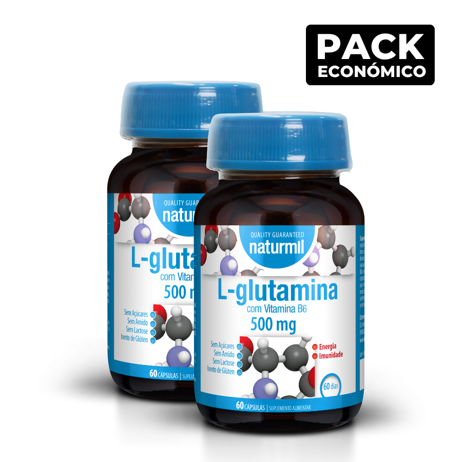 Naturmil L-Glutamina 500mg Cápsulas 2x60
