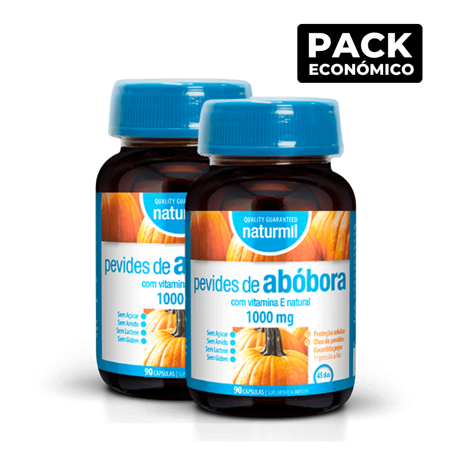 Naturmil Pevides de Abóbora 1000mg Cápsulas 2x90