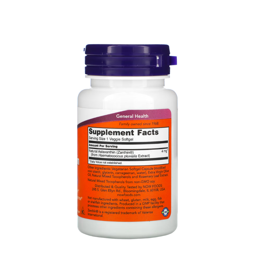 Ahora Astaxantina 4mg Cápsulas x60
