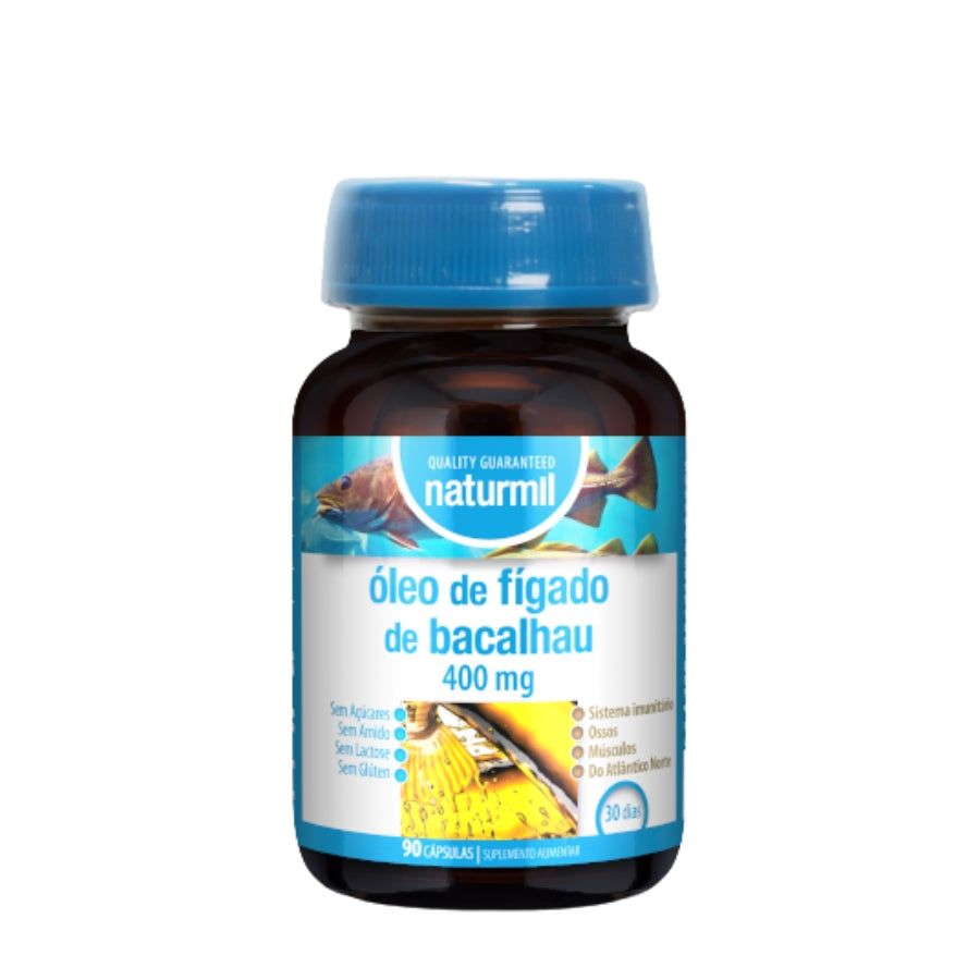 Naturmil Óleo de Fígado de Bacalhau 400mg Cápsulas x90
