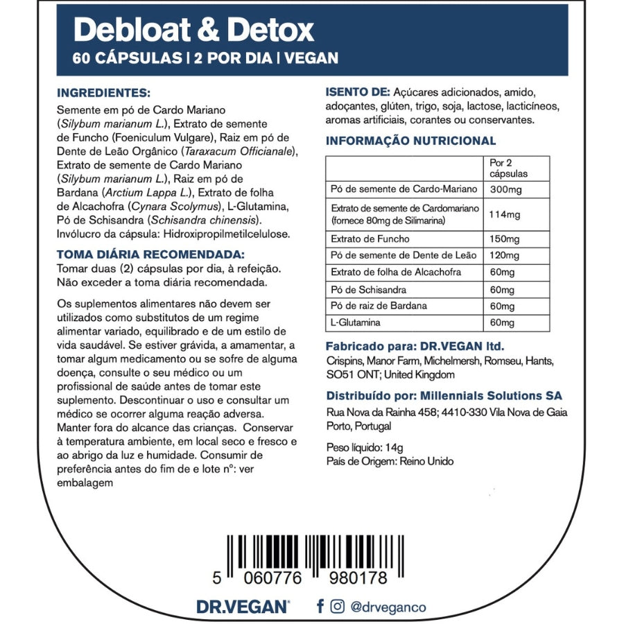 Dr. Vegan Debloat & Detox Capsules x60