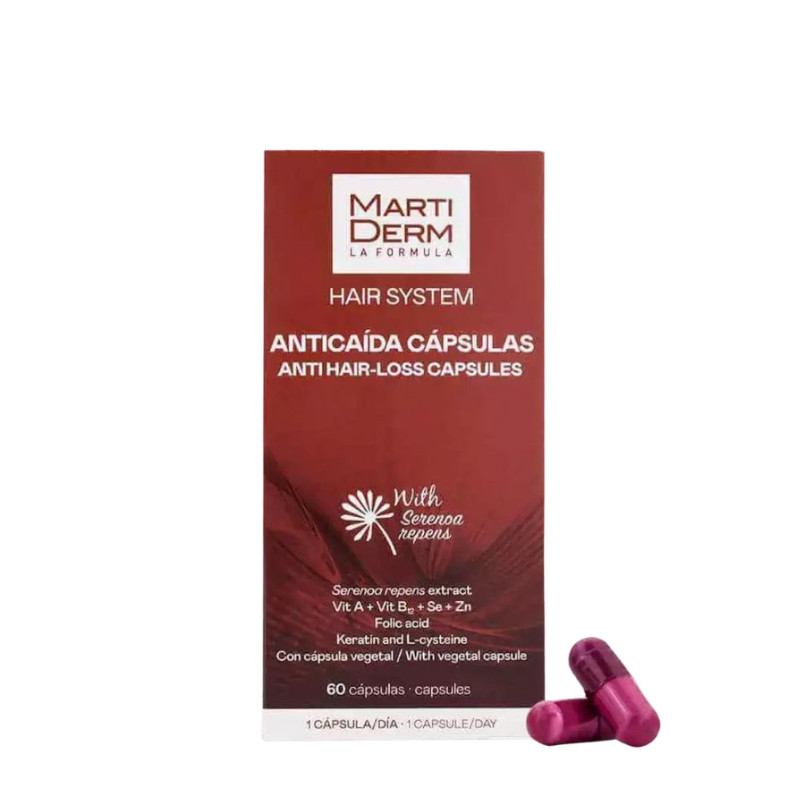 Martiderm Hair System Antiqueda Cabelo e Unhas Cápsulas x60