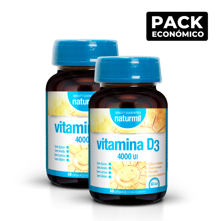 Naturmil Vitamina D3 4000 UI Cápsulas 2x60