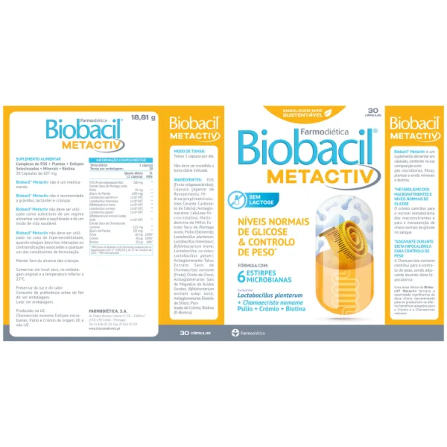 Cápsulas Biobacil Metactiv x30