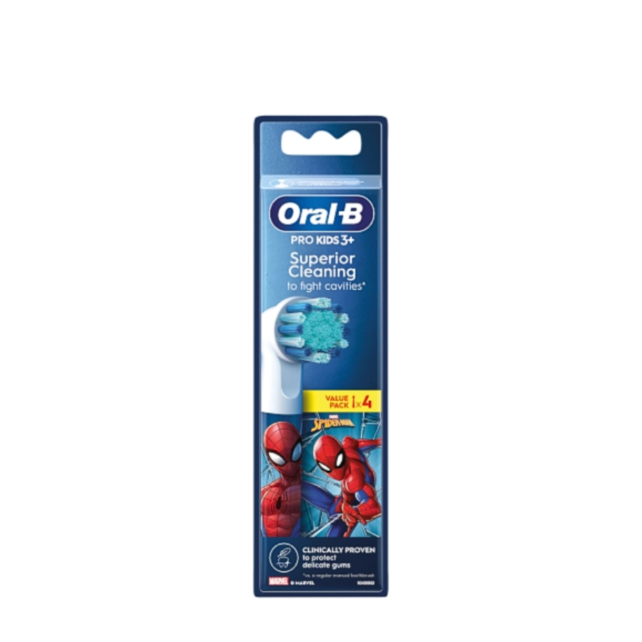 Oral-B Pro Kids 3+ Spiderman Refills x4