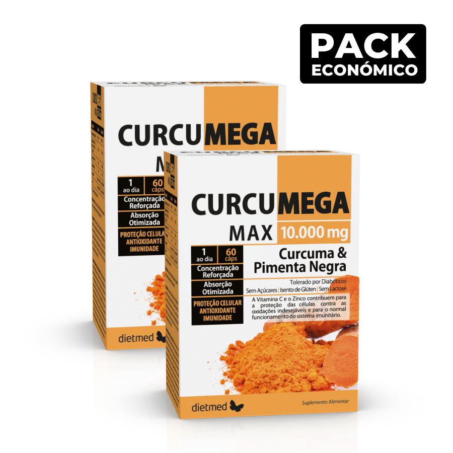 Cápsulas de Curcumega Max de 10 000 mg, 2 x 60 unidades