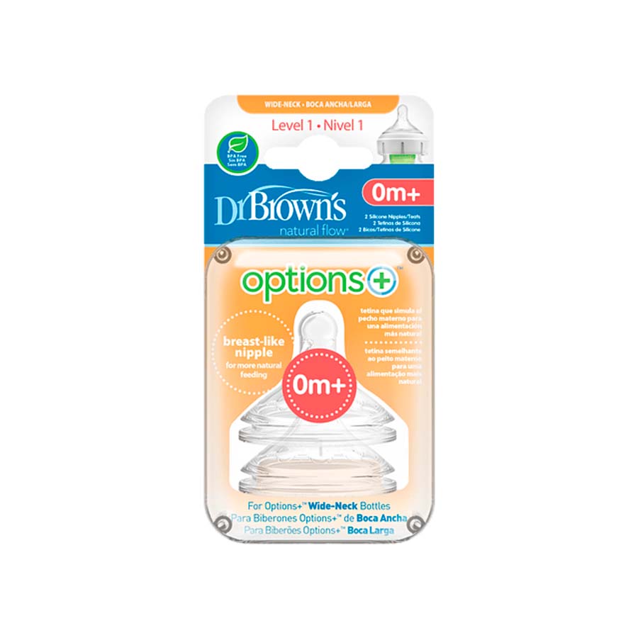 Dr Browns Options Tetina Bucal Largo Nível 1 (2 unidades)