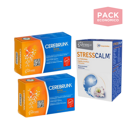 Cerebrum Forte Cápsulas 2x30 + Comprimidos Stresscalm x50