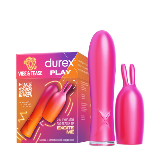 Durex Play Vibe and Tease Stimulateur clitoridien et vibrateur 2 en 1
