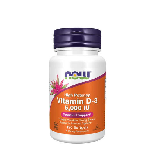 Now Vitamin D-3 5000IU Capsules x120