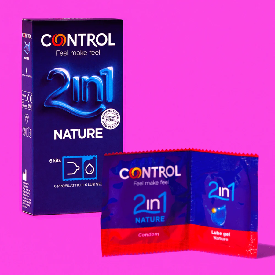 Control 2in1 Nature Condoms x6 + Lubricating Gel x6