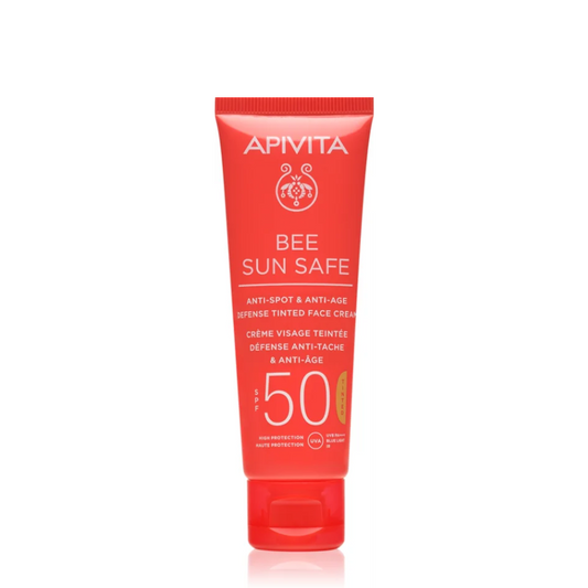 Apivita Bee Sun Safe Crème Colorante Anti-Imperfections et Anti-Âge SPF50 50 ml