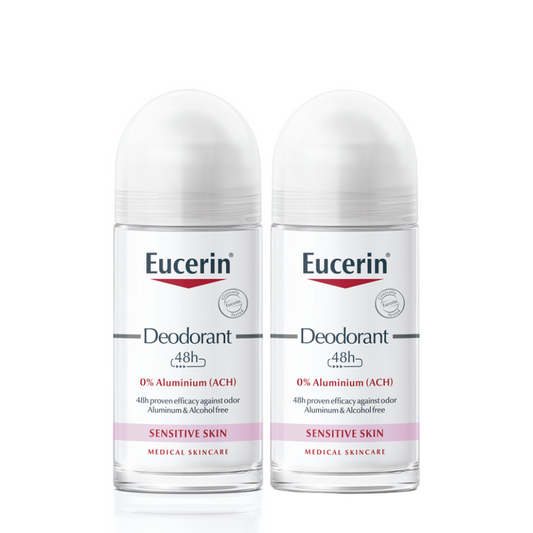 Eucerin Desodorante Roll-On 48H 0% Aluminio 2x50ml