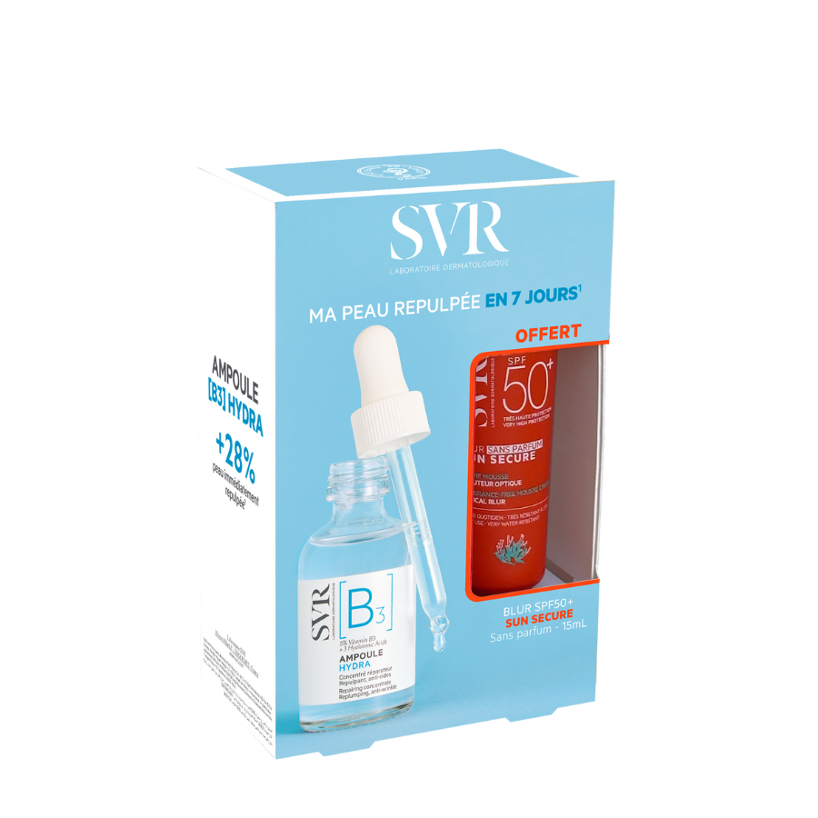 SVR Ampoule B3 Hydra Sérum 30ml + Blur SPF50+ 15ml