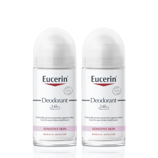 Eucerin Desodorizante Roll-On 24H 0% Alumínio 2x50ml