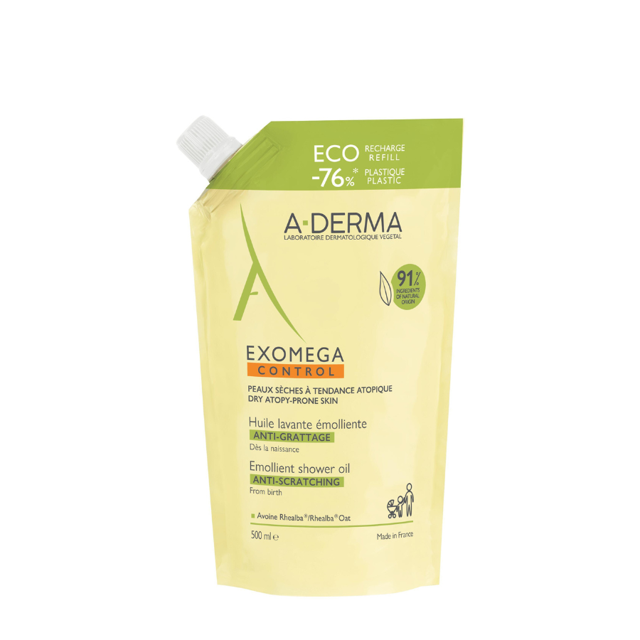 A-Derma Exomega Control Óleo de Banho Eco Recarga 500ml