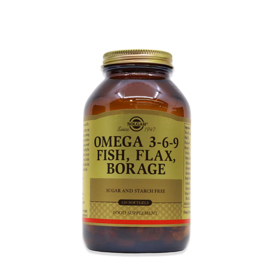 Cápsulas Solgar Omega 3-6-9 de pescado, lino y borraja x120