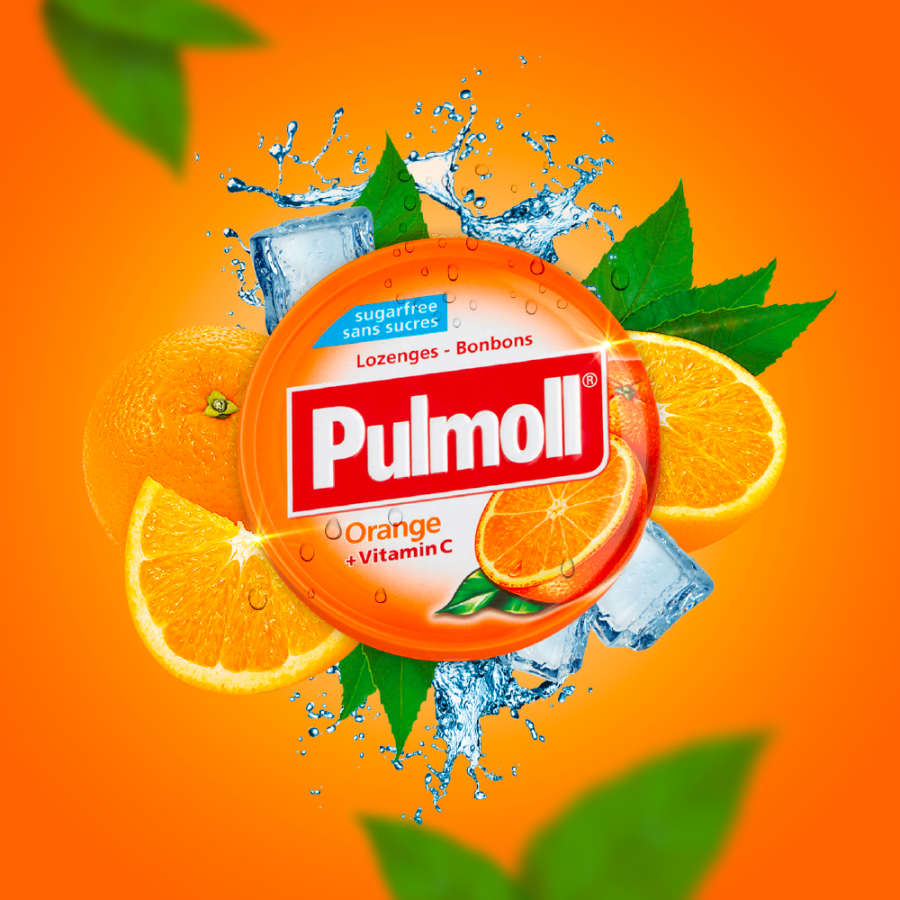 Pulmoll Pastillas de Naranja + Vitamina C Sin Azúcar 45g