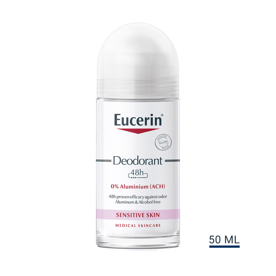 Eucerin Roll-On Deodorant 48H 0% Aluminum 2x50ml
