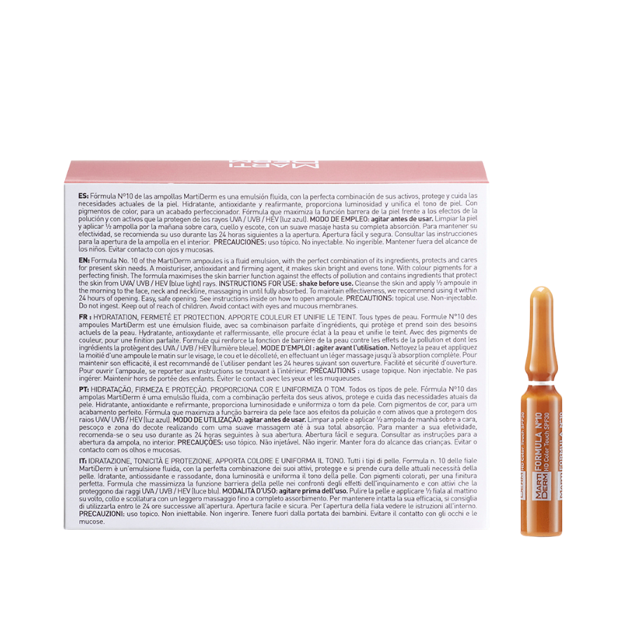 Martiderm The Originals Formula Nº10 HD Color Touch SPF30 Ampolas x30