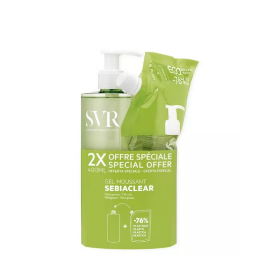 SVR Sebiaclear Gel Moussant 400ml + Recarga 400ml