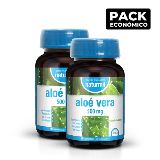 Naturmil Aloé Vera 500mg Comprimidos 2x90
