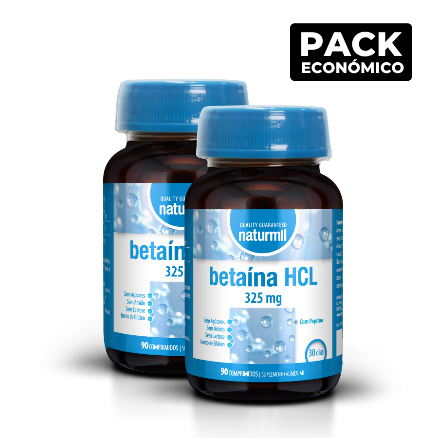 Naturmil Betaína HCL 325mg  Comprimidos 2x90