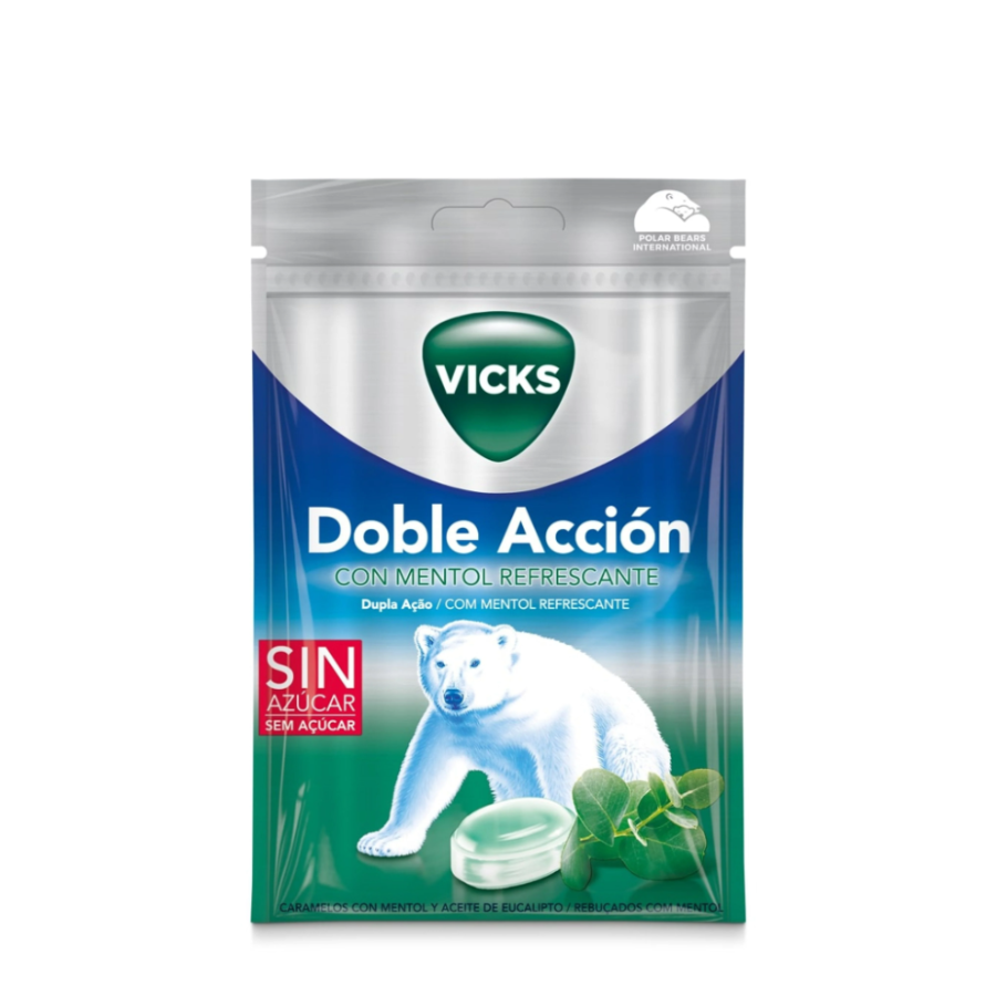 Vicks Rebuçados Dupla Ação Mentol Refrescante 72g