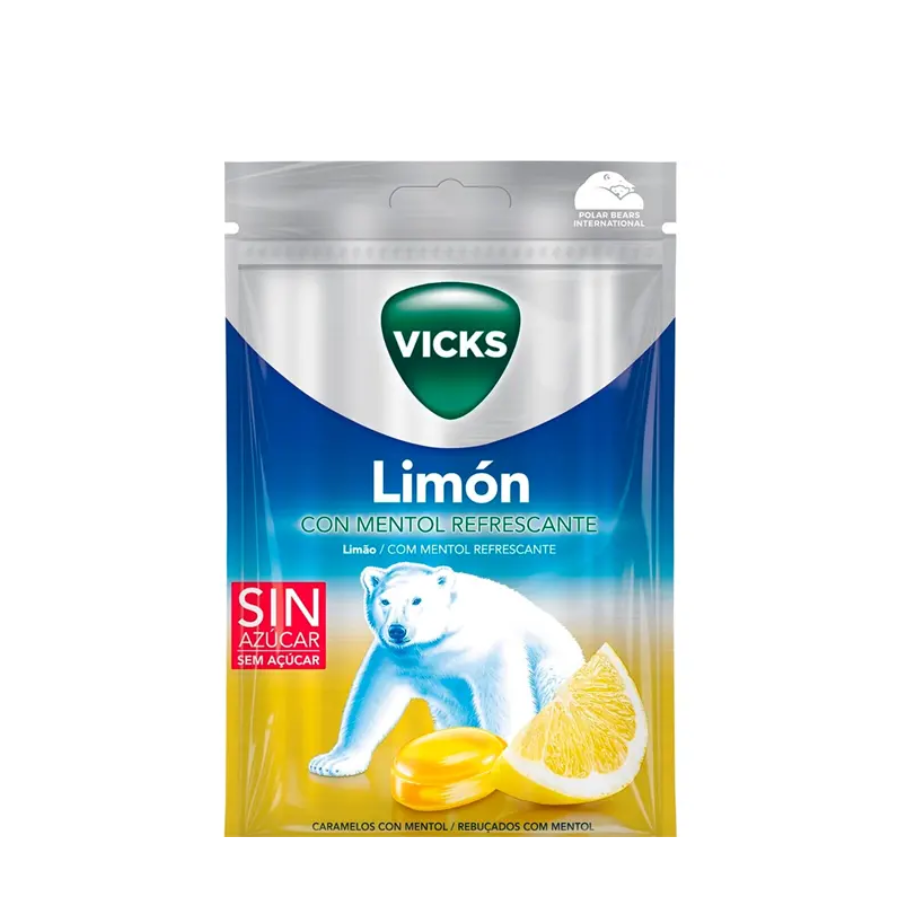 Vicks Rebuçados Limão Mentol Refrescante 72g