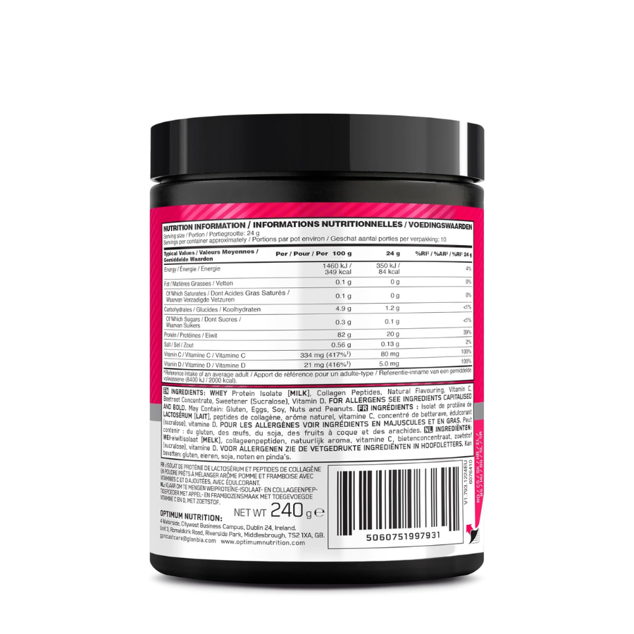 Optimum Nutrition Clear Whey Protein Framboesa 240g