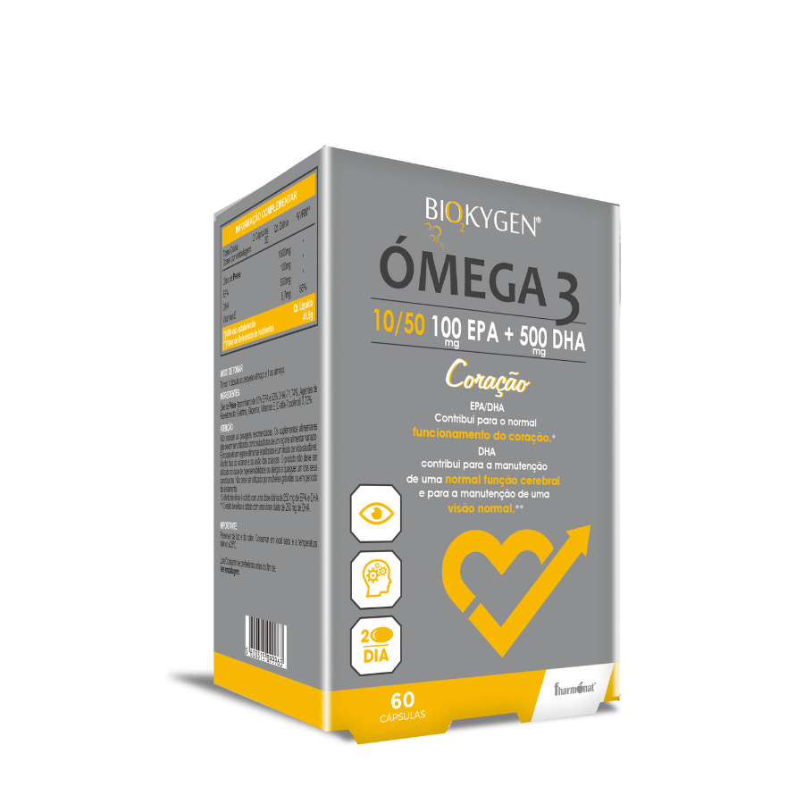 Cápsulas Biokygen Omega-3 100 mg EPA + 500 mg DHA x60