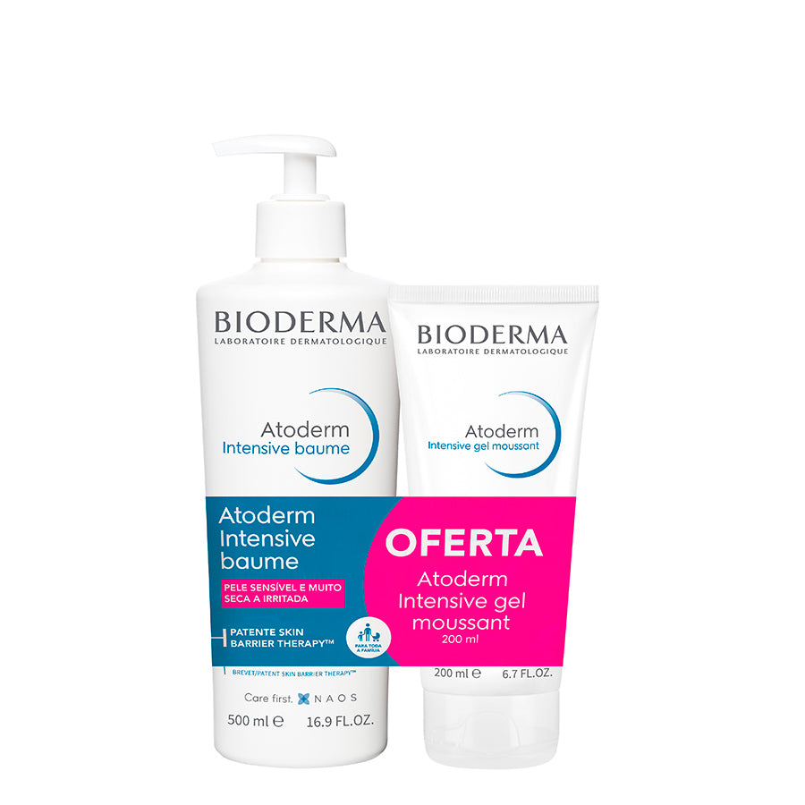 Bioderma Atoderm Intensive Baume 500ml + Gel Moussant 200ml Pack