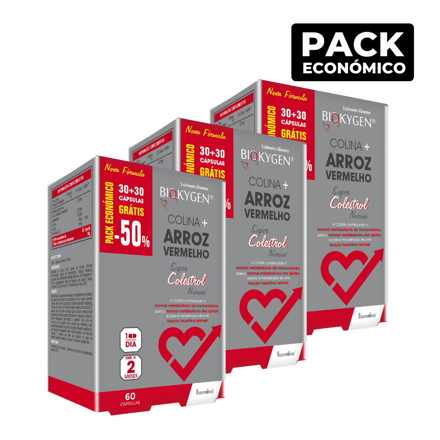 Biokygen Arroz Vermelho + Colina Cápsulas 3x60