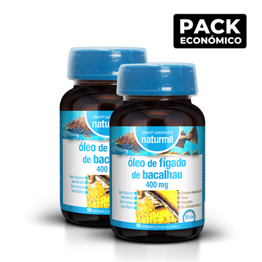 Naturmil Aceite de Hígado de Bacalao 400mg Cápsulas 2x90