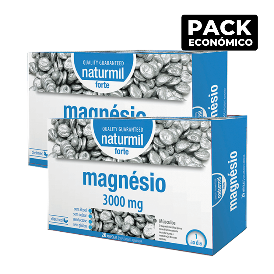Naturmil Magnésio Forte 3000mg Ampolas 2x20