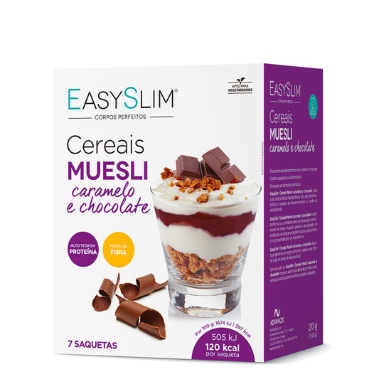 Easyslim Caramel and Chocolate Muesli Cereals x7