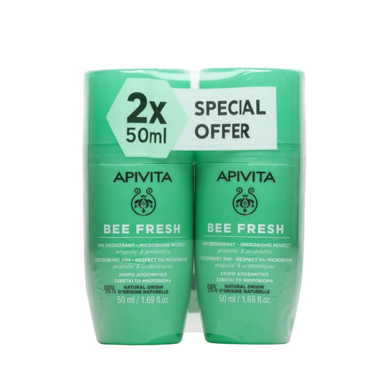 Apivita Bee Fresh Roll-On Deodorant 2x50ml