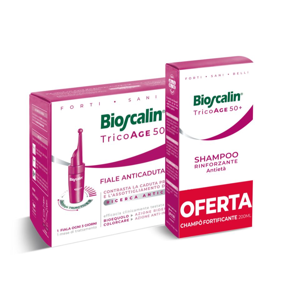 Bioscalin TricoAge 50+ x10 + Fortifying Shampoo 200ml