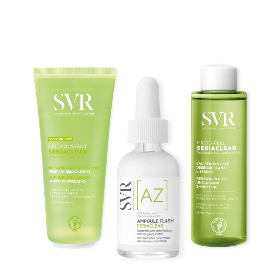 Rutina para el acné con el pack SVR Sebiaclear