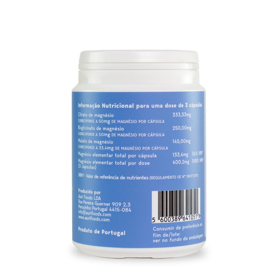 Auri Foods Magnésio MAG3 Cápsulas x90