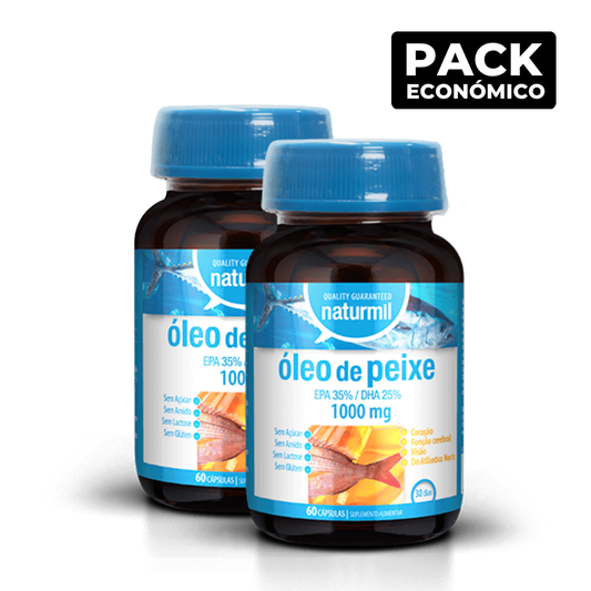 Naturmil Óleo de Peixe Ómega-3 1000mg Cápsulas 2x60