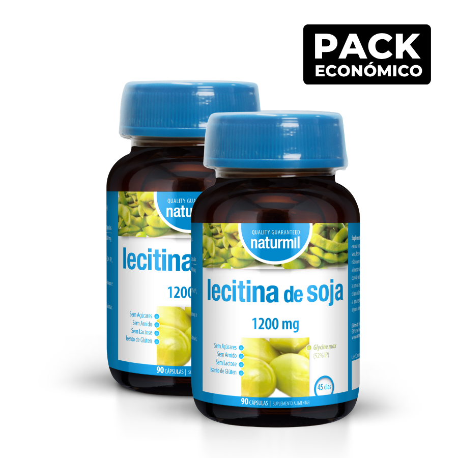 Naturmil Lecitina de Soja 1200mg Cápsulas 2x90