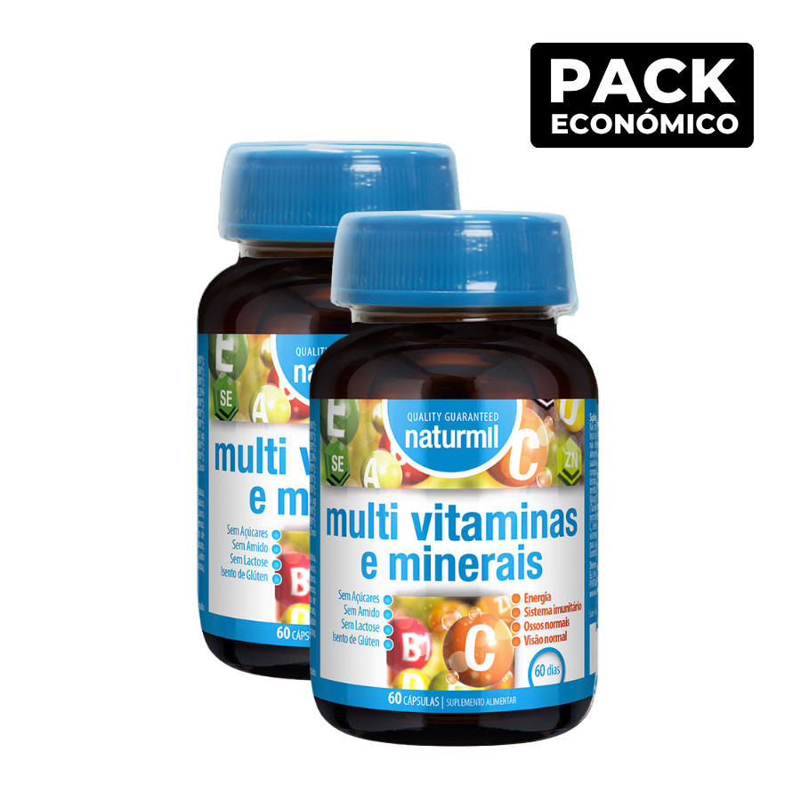 Naturmil Multi Vitaminas & Minerais Cápsulas 2x60