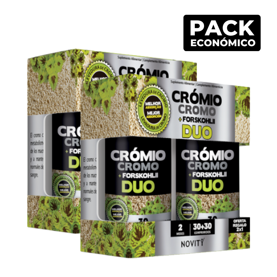 Novity Crómio + Forskohlii DUO 30+30 Comprimidos x2
