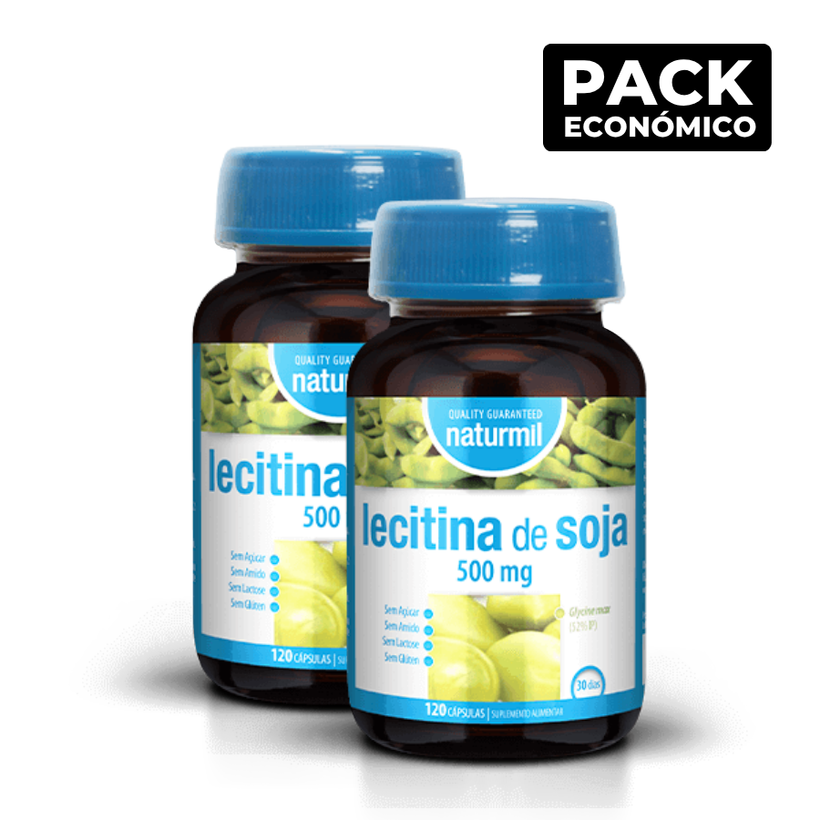 Naturmil Lecitina de Soja 500mg Cápsulas 2x120
